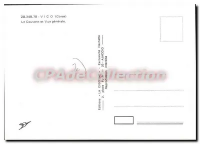 Vico (Korsyka) — Ogólny widok klasztoru — Wydawnictwo LA CIGOGNE — Rewers
