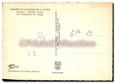 Tavera — Vista geral do vilarejo — Edições La Cigogne — Verso