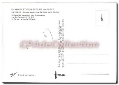 Serra di Ferro — Vista do vilarejo e do golfo — Éditions LA CIGOGNE — Verso