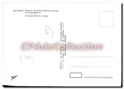 Serra di Scopamene — Częściowa wizja wsi — Wydawnictwo La Cigogne — Rewers