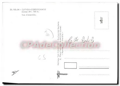Cuttoli-Corticchiato — Vista geral — Edições 'LA CIGOGNE' (Córsega) — Verso