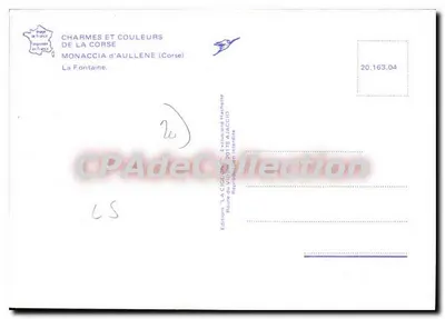 Monaccia d'Aullène — wejście do fortecznego zabytku Golave — Wydawnictwo 'La Cigogne' Ajaccio — Rewers