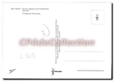 Fozzano — Diversos aspectos — Edições 'LA CIGOGNE', n°20.118.01 — Verso