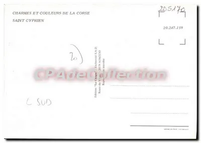Saint-Cyprien — widok z powietrza — Wydawnictwo 'La Chouque' S.A.D. — Rewers