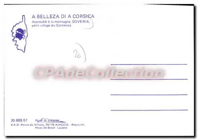 Soveria — mały wieś Cortenais — Wydawnictwo La Cigogne — Rewers