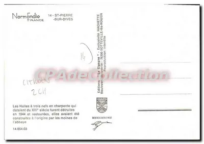 Hallen von Saint-Pierre-sur-Dives — Normandie — Mexichrome Editions — Rückseite