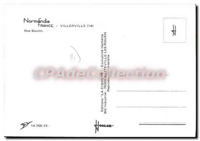 Villerville — Rue Boutin — Wydawnictwo 'LA CIGOGNE' — Rewers