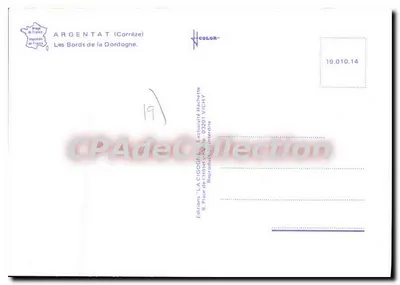 Argentat (Corrèze) — As Margens da Dordogne — Edições 'LA CIGOGNE' Vichy — Verso