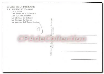 Argentat — Lembrete de Argentat — Edições Moderien « Théojac » — Verso