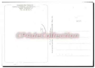 Camping castelo Le Gibanel — Argentat — Editor IMAGES DE FRANCE — Verso