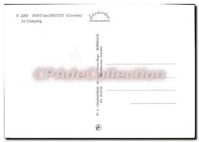 Camping em Bort-les-Orgues — Corrèze — Editor Elcéc — Verso