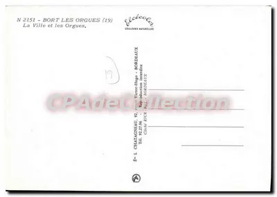Bort-les-Orgues (19) — Miasto i Orgues — Élécécolor, Châtagnéau, Bordeaux — Rewers