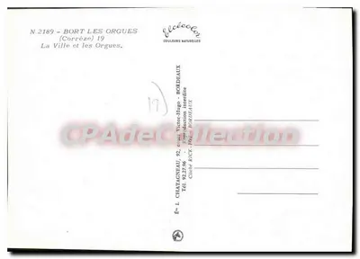 Bort-les-Orgues — A Cidade e as Orgas — Élécé — Verso