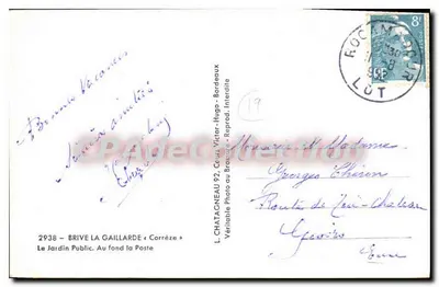 Jardim Público — Brive-la-Gaillarde — Corrèze — Editora Elce — Verso