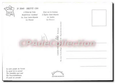 Brive — Pamiątka Brive — Wydawca Elée — Rewers