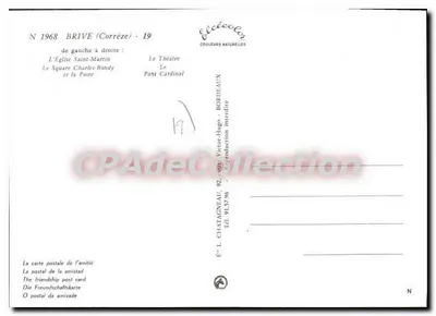 Brive-la-Gaillarde — vista panorâmica — Editor Elée, n°19 — Verso