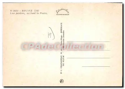Ogród w Brive — na tle poczta — Éléé — Rewers