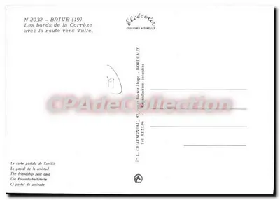 Margens da Corrèze — estrada para Tulle — Coleção Élécoeur N°2032 — Verso