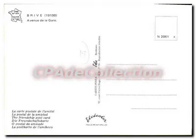 Brive-la-Gaillarde — Aleja Główna — Wydawca Elécécolor, N° 2061 — Rewers