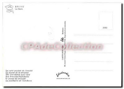Brive-la-Gare — Stacja — Wydawca CARTES POSTALES Victor Hugo — Rewers