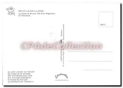 Briève-la-Gaillarde — A Caserna Brune 126º Regimento de Infantaria — Editor Elcé — Verso