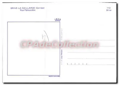 Brive-la-Gaillarde — Rue Piétonnière — IRIS — Verso