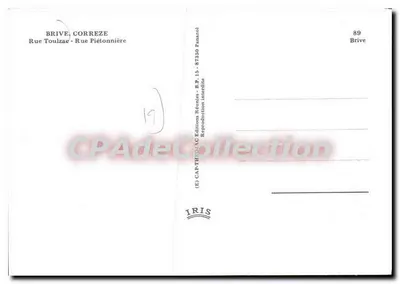 Brive-la-Gaillarde — rua Piétonnière — IRIS — Verso