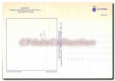 Bugeat — Estação climática (altitude 700 m.) — Edições Cap Théojac — Verso