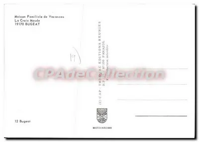 Casa Familiar de Férias La Croix Moude — Bugeat — editor CAP - THIOLAC ÉDITIONS REUNIES — Verso