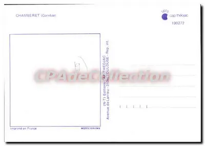 Chamberet — Lembranças de Chamberet — Edições CAF Théojac — Verso
