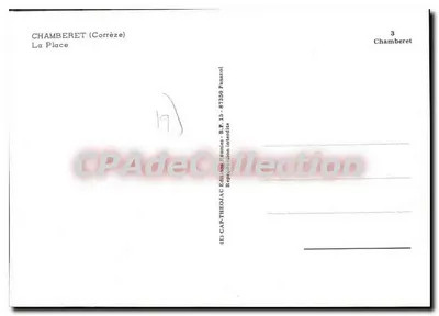 Chamberet (Corrèze) — A Praça — Edições Théoujac — Verso