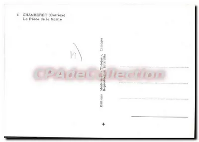 Chamberet (Corrèze) — A Praça da Prefeitura — Éditions Théojac — Verso