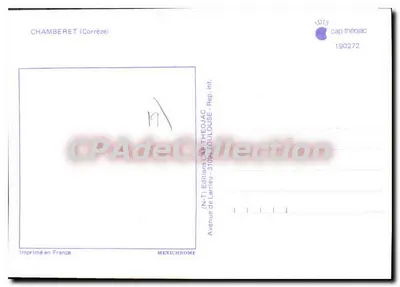 Chamberet — Lembranças de Chamberet — Edições CAP Théojac — Verso