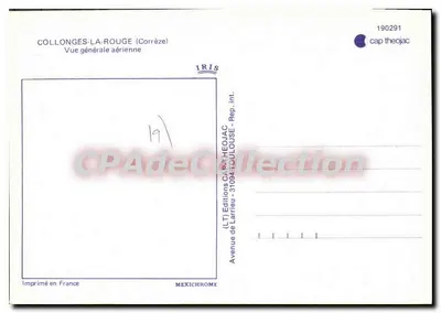 Collonges-la-Rouge (Corrèze) — Vista geral aérea — Edições Cap Theojac — Verso