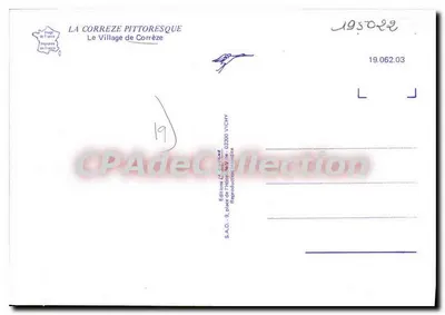 Corrèze — Vista panorâmica, ponte, riacho e jardim — Éditions L.A.D. Vichy — Verso