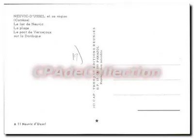 Neuvic d'Ussel — Lago, praia e ponte — Éditions Panazol — Verso