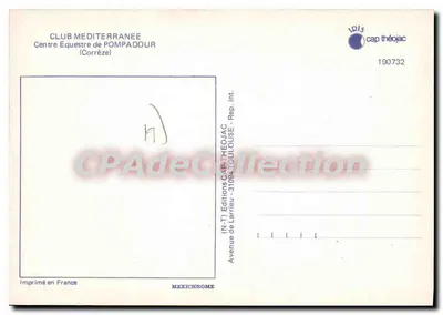 Centro Equestre de Pompadour — Corrèze — Éditions Cap Théojac — Verso