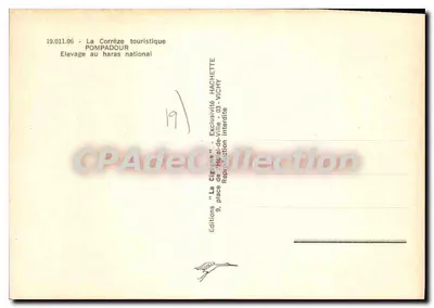 Cavalos e potros — Criatório no haras nacional — Edições "La Cigogne", Vichy — Verso
