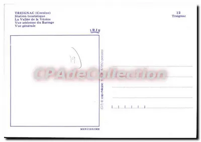 Treignac — Widok z lotu nad zaporem — IRIS MEXICHROME — Rewers