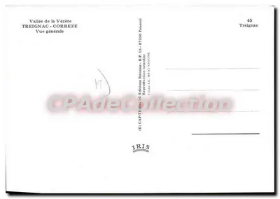 Treignac — Vale da Vézère — Editor IRIS, n° 45 — Verso
