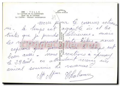 Tulle — widok Corrèze, katedra i klasztor — wydawca Sektacâo — Rewers