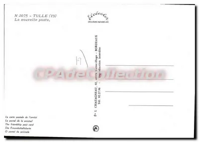 Tulle (19) — Nowa poczta — Élécé — Rewers