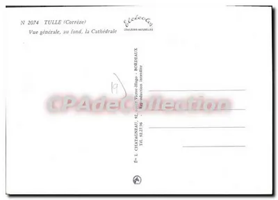 Tulle (Corrèze) — Vista geral, no fundo a Catedral — Él. Chataigneau — Verso