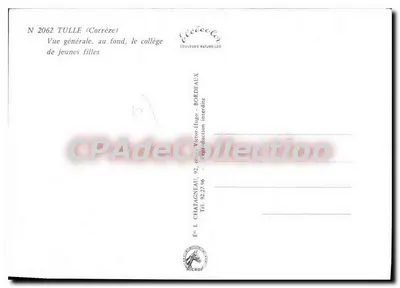 Tulle (Corrèze) — ogólny widok z klasą dziewcząt w tle — Élécé — Rewers