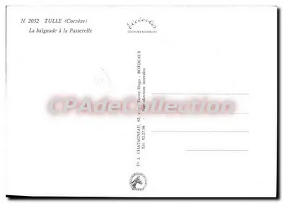 Tulle (Corrèze) — Kąpiel na mostku — Wydawnictwo L. Chatagneau, Bordeaux — Rewers