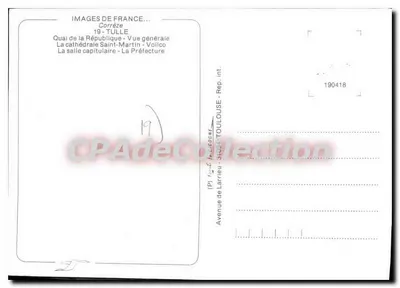 TULLE — Vista geral — Editor: Images de France, n°19 — Verso