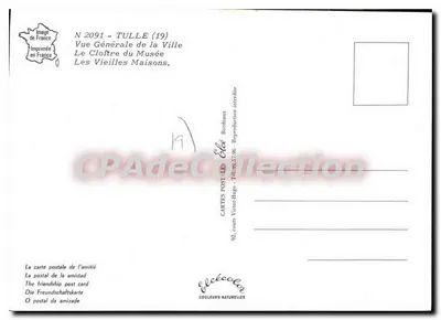 Tulle — Ogólny widok miasta i starych domów — Karty Pocztowe Victor Hugo, Tulle — Rewers