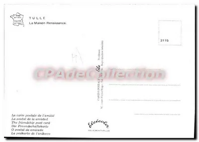 Tulle — La Maison Renaissance — Éditeur Elcé, n° 2115 — Verso