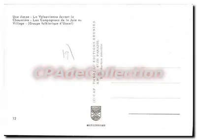 Taniec walczowy przed chałupą — Les Compagnons de la Joie au Village — Grupa folklorystyczna z Ussel — Wydawnictwo Panazol — Rewers