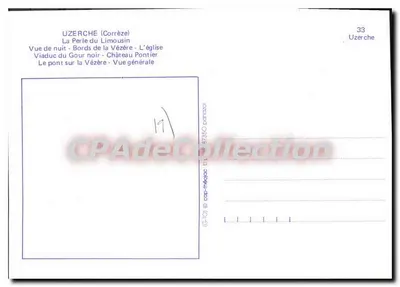 Uzerche — Amizades de Uzerche — editor CPAdéCollection, n°33 — Verso